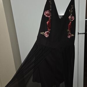 HOT-TOPIC'S--- Black Sheer Panel Chemise Slip XXL..